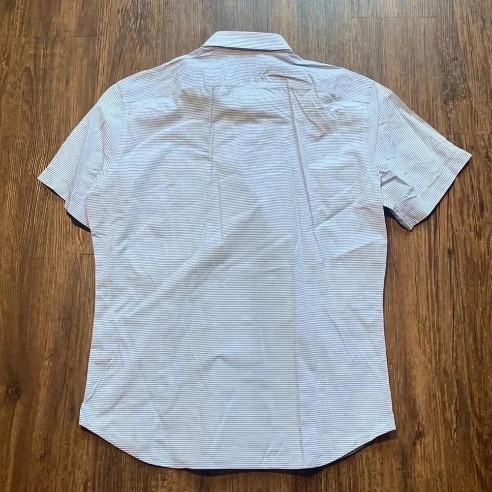 Banana Republic Men’s Blue Striped Dress Short Sleeve Button Up Size Small